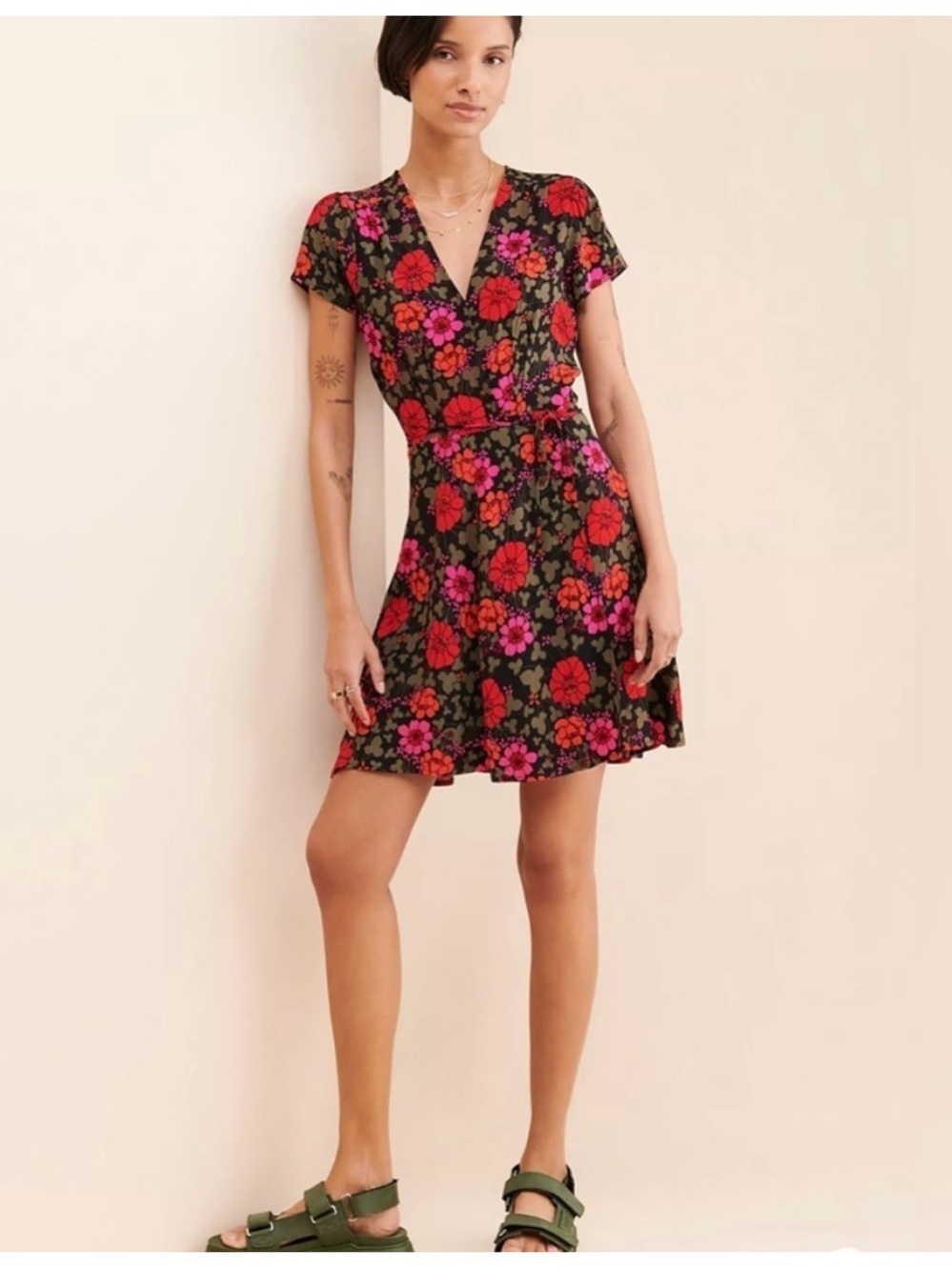 ROLLA'S X Free People Cleo Rambling Floral Wrap Dress NWT Retail $109